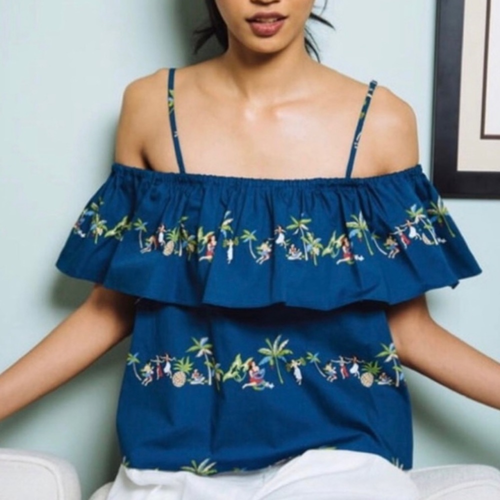Rachel Antonoff hula dancer printed top